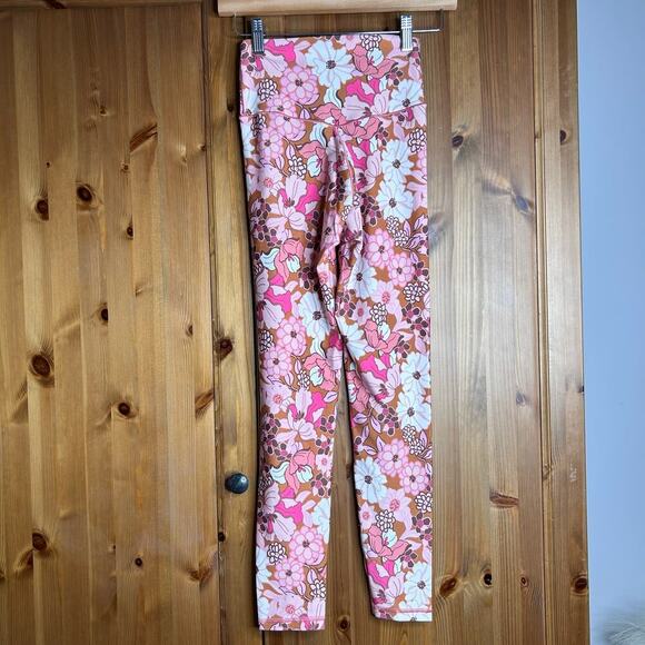 Offline Aerie High Rise Crossover Legging Medium Pink Floral Pastel Swiftie - Picture 7 of 8